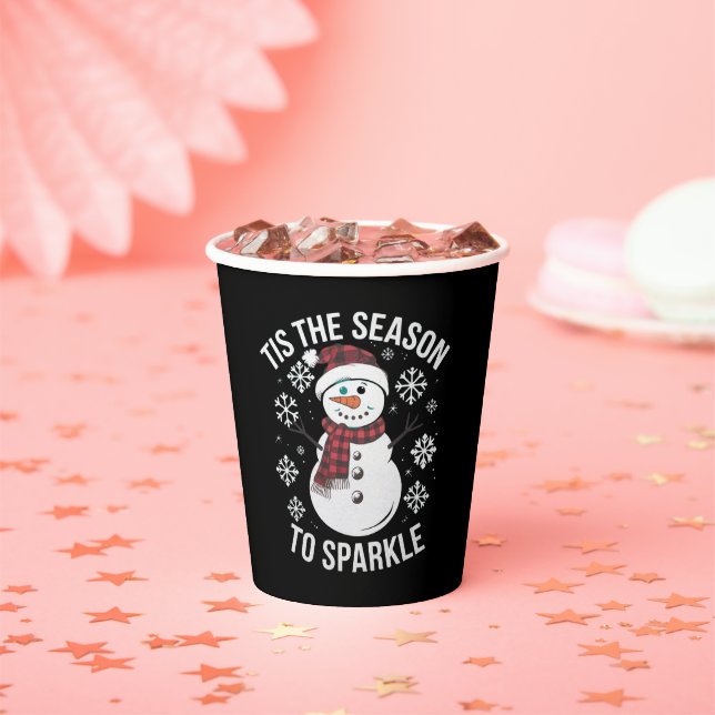 Tis The Season To Sparkle Christmas Holiday Gift Paper Cups (Insitu)