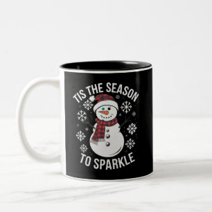 Tis The Season To Sparkle Christmas Holiday Gift Two-Tone Coffee Mug
