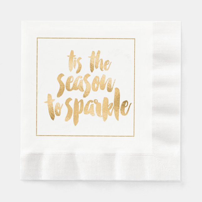 Tis the Season to Sparkle Christmas Paper Napkins (Front)