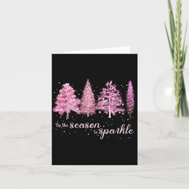 Tis The Season To Sparkle Christmas Tree Xmas Wome Card (Front)