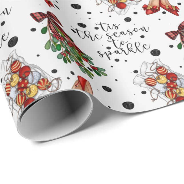 Tis The Season to Sparkle Christmas Wrapping Paper (Roll Corner)