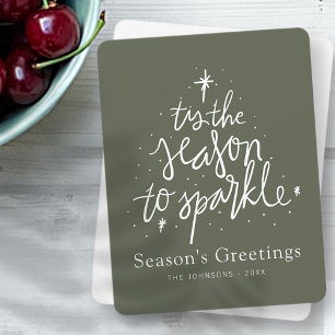 T'is The Season To Sparkle Modern Christmas Tree Holiday Card