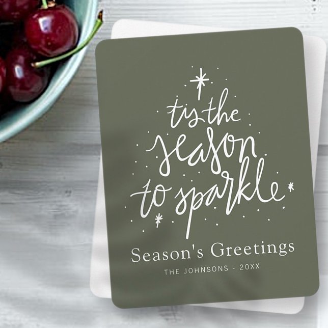 T'is The Season To Sparkle Modern Christmas Tree Holiday Card (Creator Uploaded)