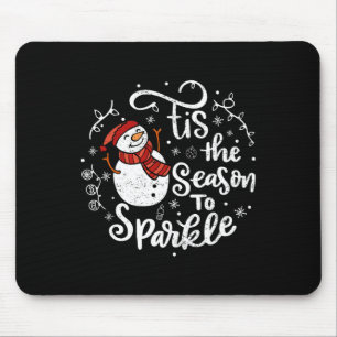 Tis The Season To Sparkle Snowman Christmas Family Mouse Mat
