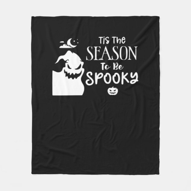 Tis The Season To Spooky Halloween Sarcastic Funny Fleece Blanket (Front)