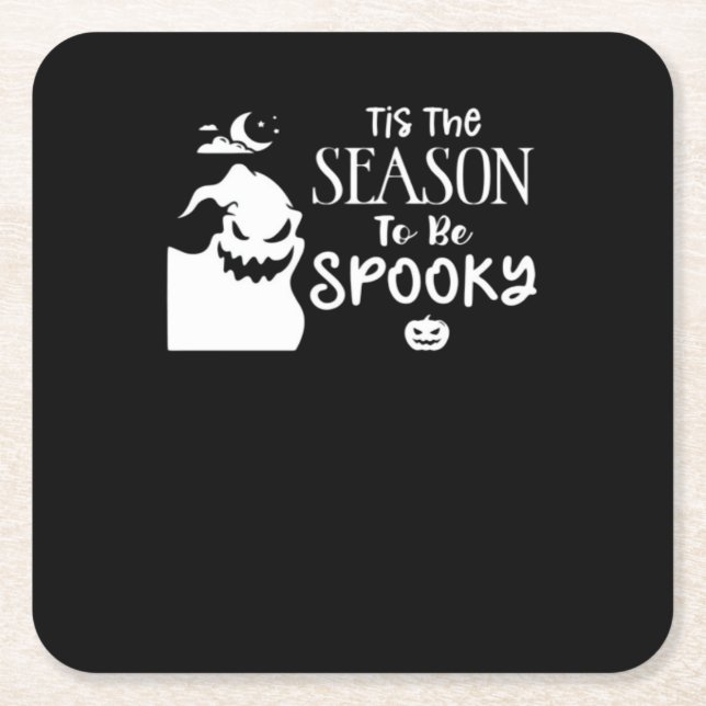 Tis The Season To Spooky Halloween Sarcastic Funny Square Paper Coaster (Front)