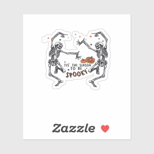 Tis The Season To Spooky Halloween Skeleton Retro  (Sheet)