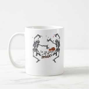 Tis The Season To Spooky Halloween Skeleton Retro  Coffee Mug