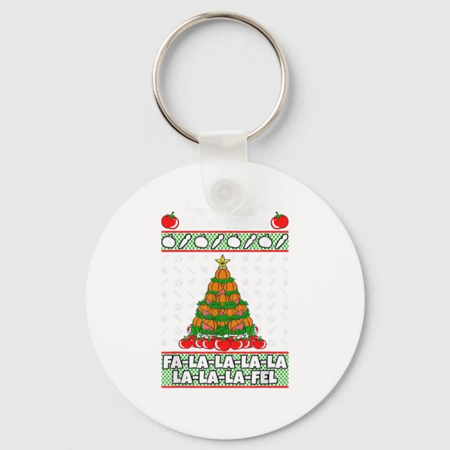 Tis The Season To Vegan Christmas Pajama X-Mas Veg Key Ring (Front)