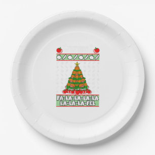 Tis The Season To Vegan Christmas Pajama X-Mas Veg Paper Plate