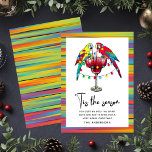 'Tis The Season Tropical Christmas Cocktails<br><div class="desc">'Tis The Season Tropical Christmas Cocktails Holiday Christmas Cards features two macaw parrots drinking a cocktail with festive colourful Christmas lights with the text "'Tis the season" in modern calligraphy script. Personalise with your custom message and name by editing the text in the text boxes provided. Designed by ©Evco Studio...</div>