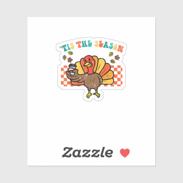 Tis The Season Turkey Coffee Thanksgiving Fall Men (Sheet)