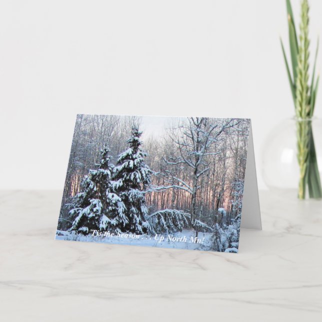 'Tis the Season Up North  Mn!  Merry Christmas Thank You Card (Front)