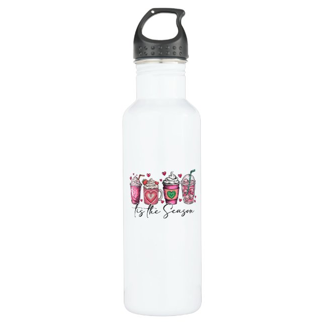 Tis The Season Valentines Day Coffee Drink Valenti 710 Ml Water Bottle (Front)