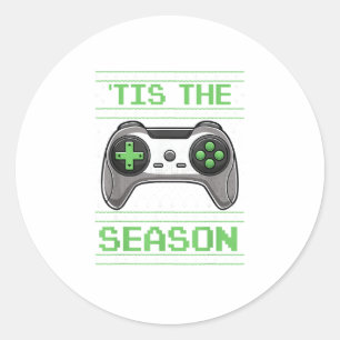 Tis The Season Video Games Christmas Xmas Gamer Classic Round Sticker