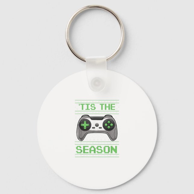 Tis The Season Video Games Christmas Xmas Gamer Key Ring (Front)