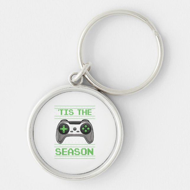 Tis The Season Video Games Christmas Xmas Gamer Key Ring (Front)