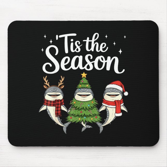 Tis The Season Whale Shark Christmas Santa  Mouse Mat (Front)