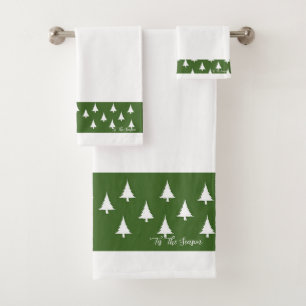 'Tis The Season White Bath Towel Set