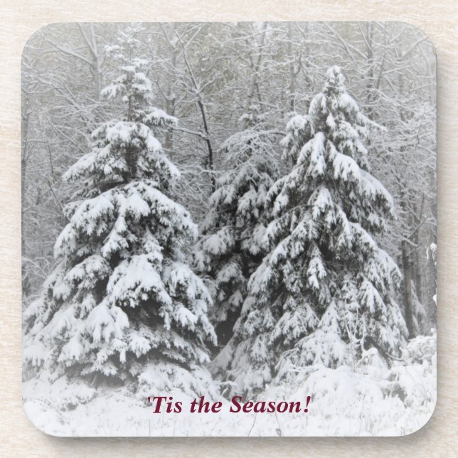 'Tis the Season Winter Holiday Coaster (Front)
