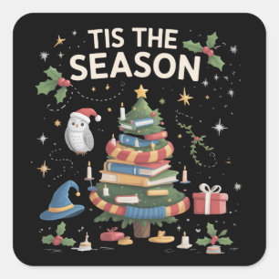 Tis the Season Wizard School Christmas Cosy Magic Square Sticker