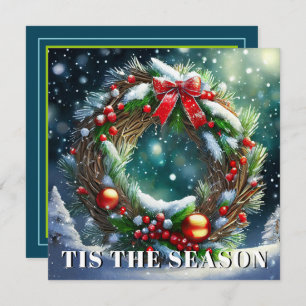 Tis the Season Wreath Invitation