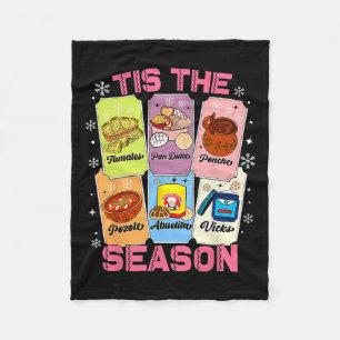Tis The Season Xmas Card Mexican Christmas Pan Dul Fleece Blanket