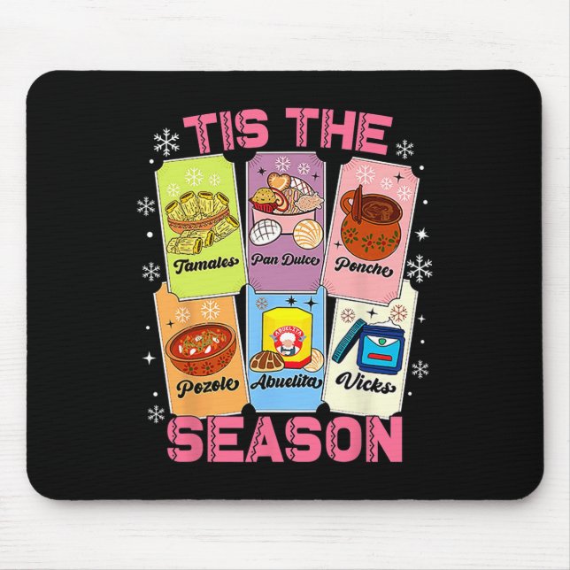 Tis The Season Xmas Card Mexican Christmas Pan Dul Mouse Mat (Front)