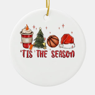 Tis the Season Xmas Christmas Basketball Ceramic Tree Decoration