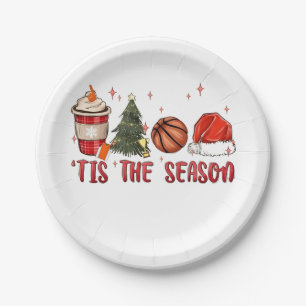 Tis the Season Xmas Christmas Basketball  Paper Plate