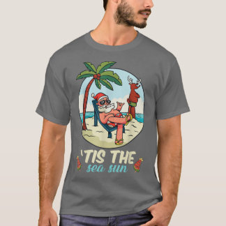 Tis The SeaSun Christmas In July Beach Summer Chri T-Shirt