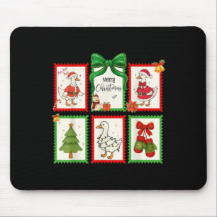Tis The Silly Goose Season Christmas Stamps Cute G Mouse Mat