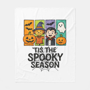 Tis The Spooky Season Halloween Vampire Pumpkin De Fleece Blanket