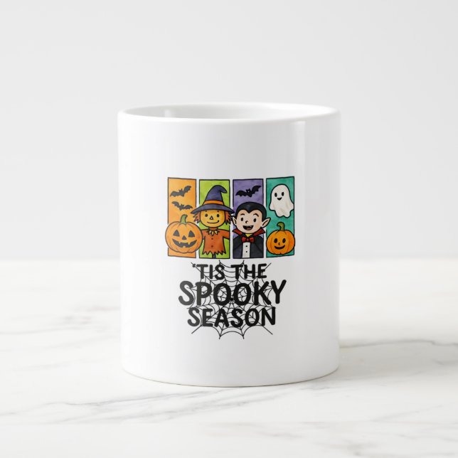 Tis The Spooky Season Halloween Vampire Pumpkin De Large Coffee Mug (Front)