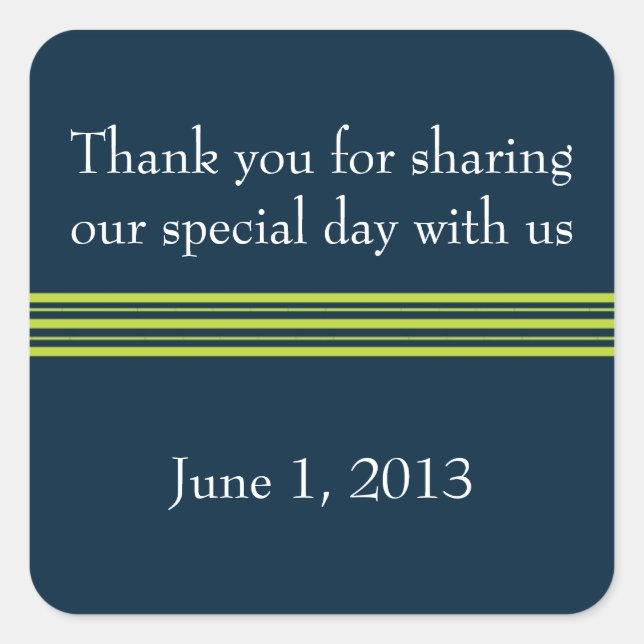 Tisbury - Navy and Green - Square Sticker (Front)