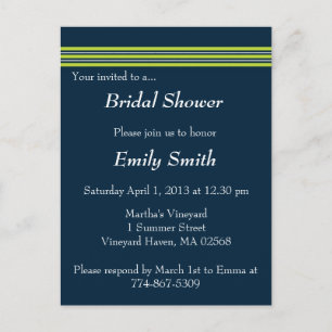 Tisbury - Navy Green White - Invitation Postcard