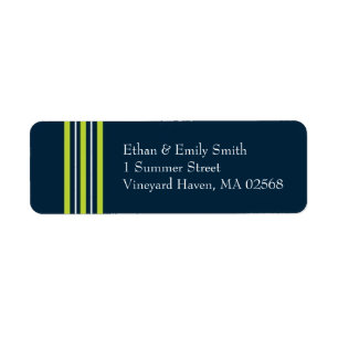 Tisbury - Navy Green White - Return Address Lable