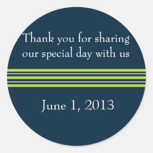 Tisbury - Navy Green White - Round Sticker