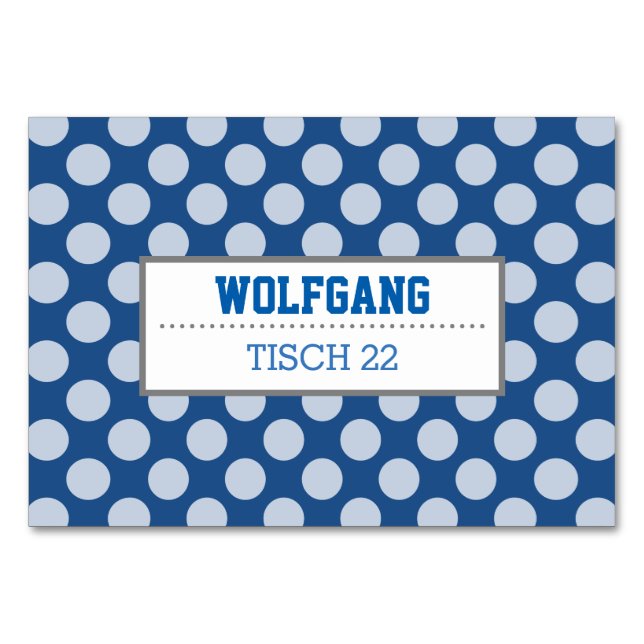 Tischkarten Weißpunkt Table Number (Front)