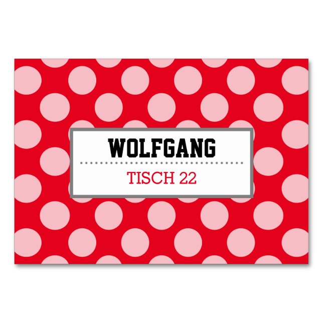 Tischkarten Weißpunkt Table Number (Front)
