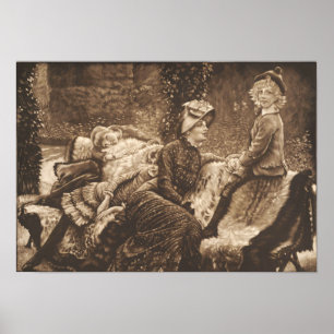 Tissot - The Garden Bench (Le Banc De Jardin) 1883 Poster