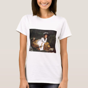 Tissot young lady and pug antique painting T-Shirt