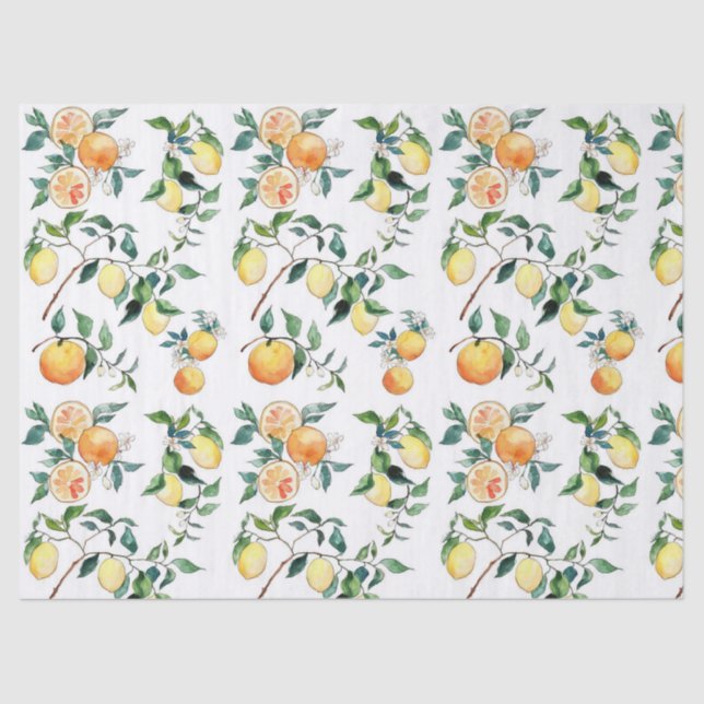 Tissue and Decoupage Paper - Oranges and Lemon's (Front)