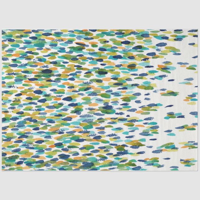 Tissue Blue Green Yellow Artist Painting Soft Wrap Tissue Paper (Front)