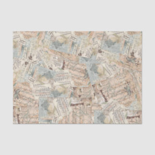 Tissue or Decoupage Paper Collage of Music Sheets
