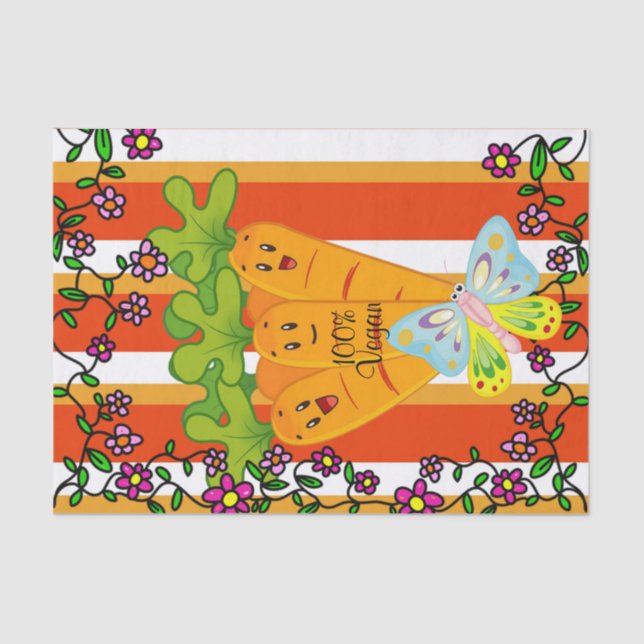 Tissue Paper 100% Vegan Carrots Peas (Front)