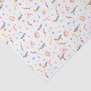 Tissue Paper 3-sheets, Name Easter Spring Pattern