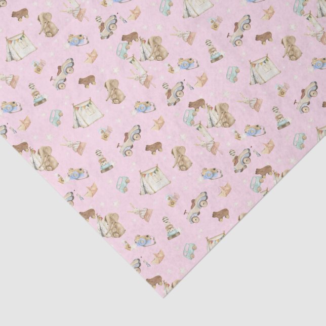 Tissue Paper 3 sheets, Vintage Toys Background (Detail)