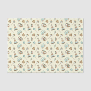 Tissue Paper (3) Vintage Toys Yellow Background