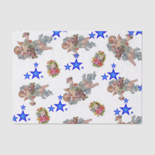 Tissue Paper Angel Blue Stars